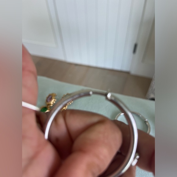 DIOR silver tone hoop earrings - Picture 5 of 6